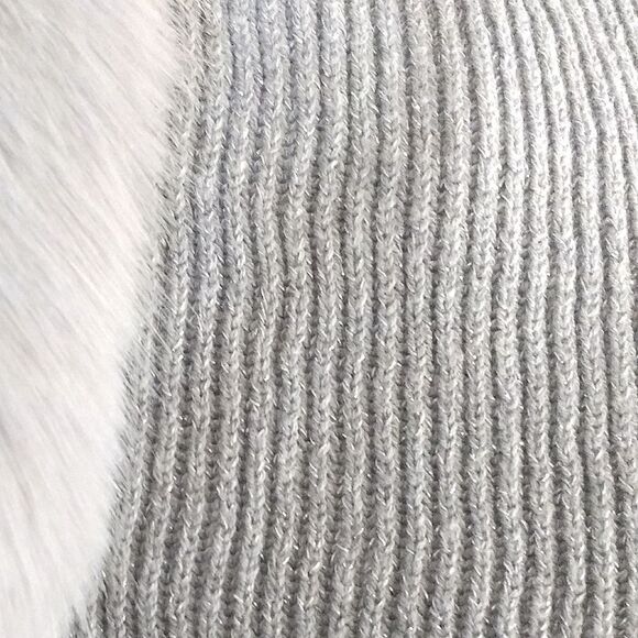 New! MICHAEL KORS Women's Faux-Fur Trim Belted Lurex Cardigan Sweater Size MED - Picture 5 of 7